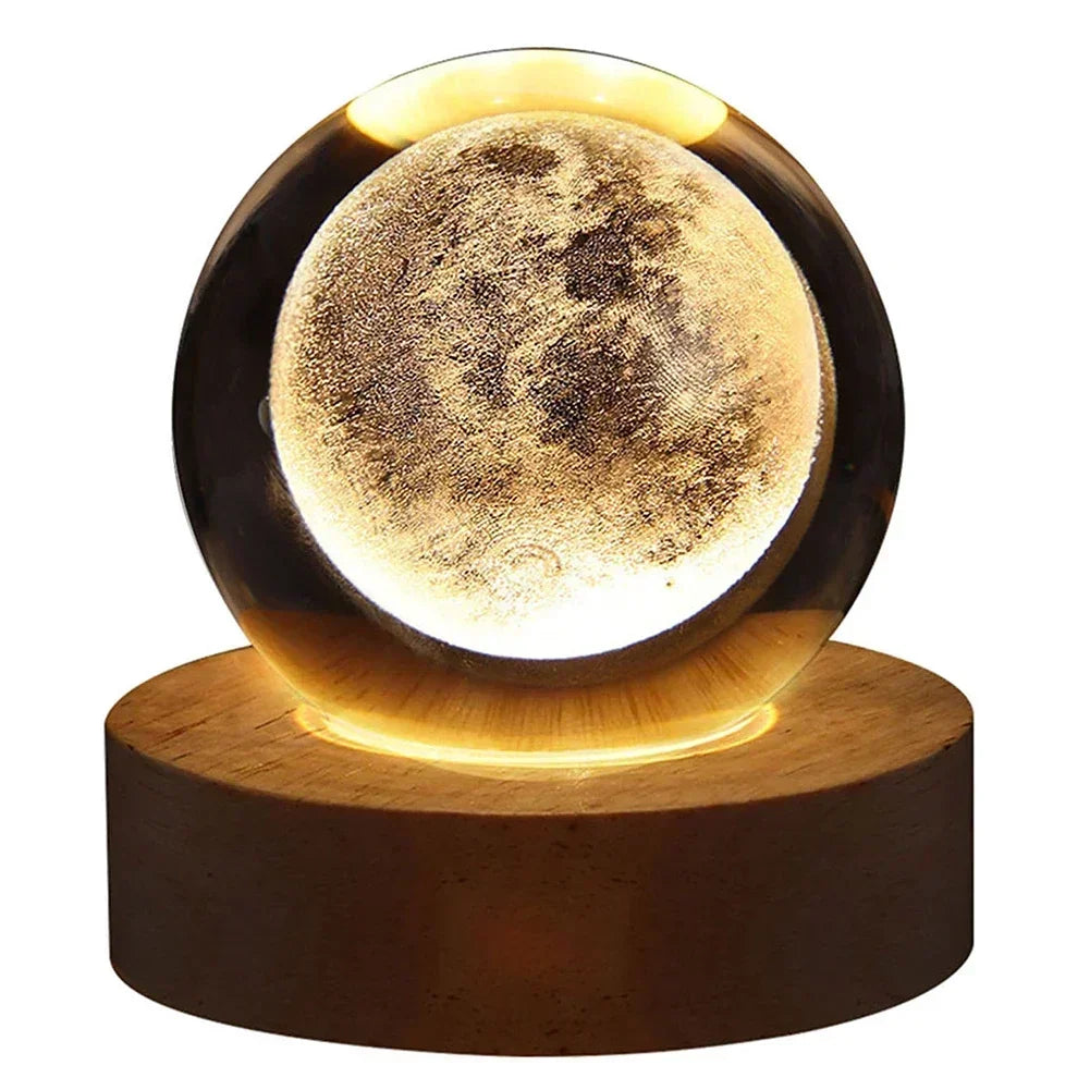 Unique 3D Crystal Ball Lamp with Galaxy and Planetary Projections USB Night Light for Cozy Atmosphere  plasma ball