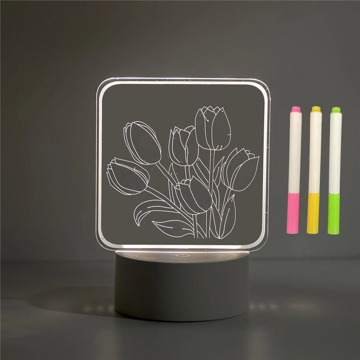 3D Handwriting Tablet Night Light Acrylic DIY Luminous Message Board Desk Lamp 3W Note Writing Board Light For Bedroom Bedside