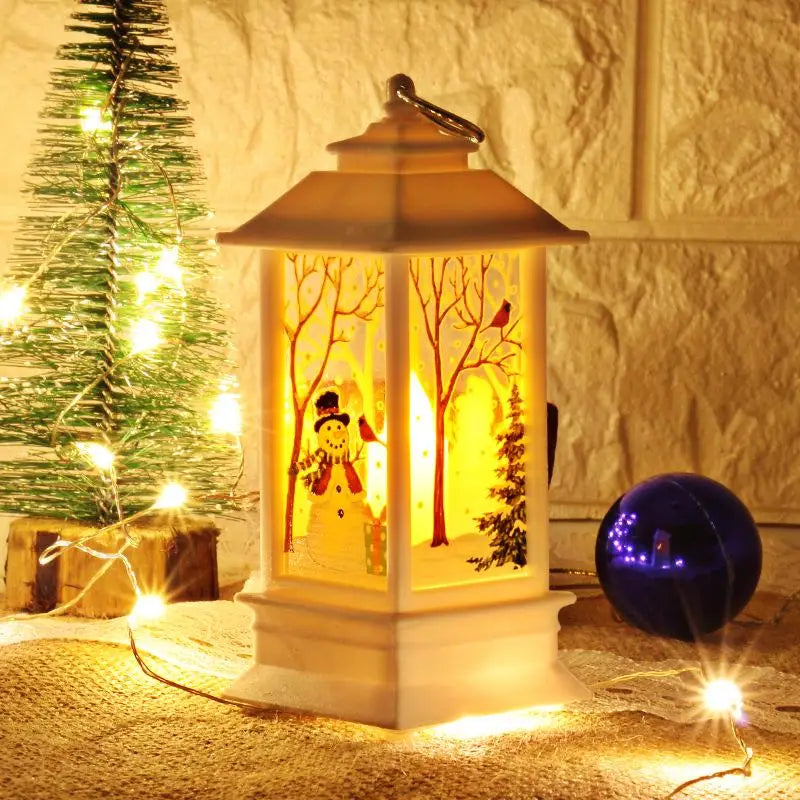 New Christmas Wind Lamp Candle Table Lamp Small Night Lamp Elderly Snowman Christmas Decoration Small Night Lamp Desktop Decorat